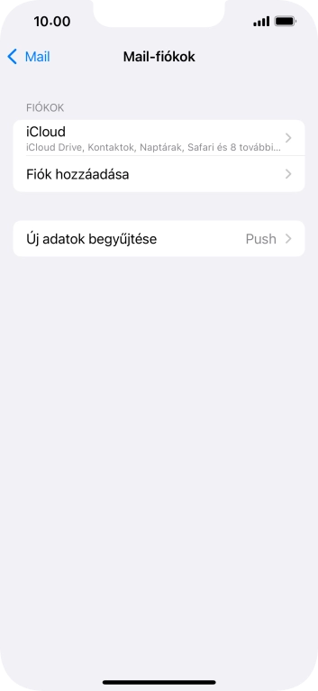 Válaszd a Fiók hozzáadása lehetőséget.