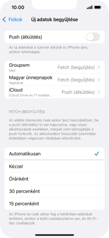Ha kikapcsolod a funkciót, válaszd a kívánt beállítást.