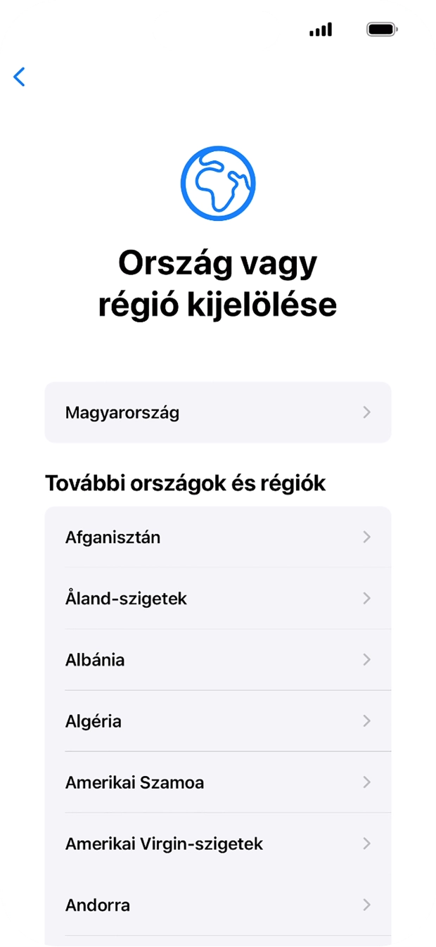 Válaszd ki a kívánt országot vagy régiót.