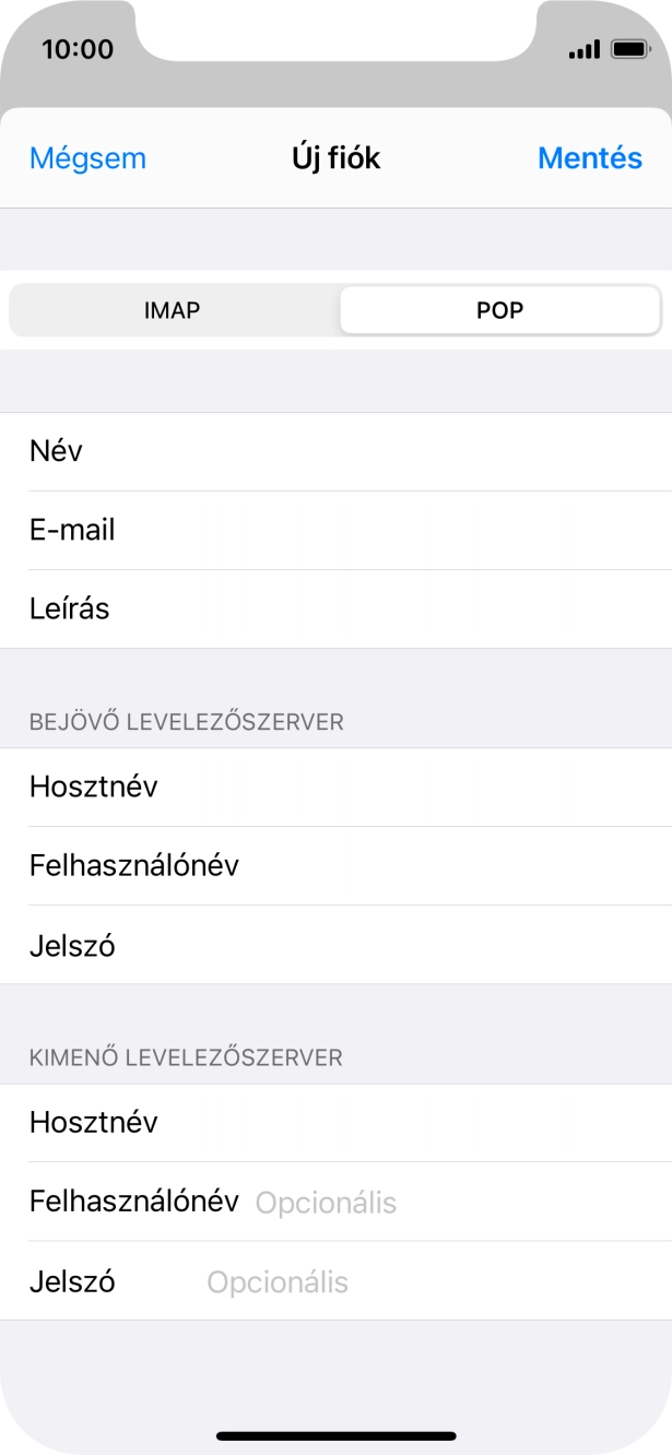 Kattints a Felhasználónév mezőre, és írd be az e-mail-fiókodhoz tartozó felhasználónevet.