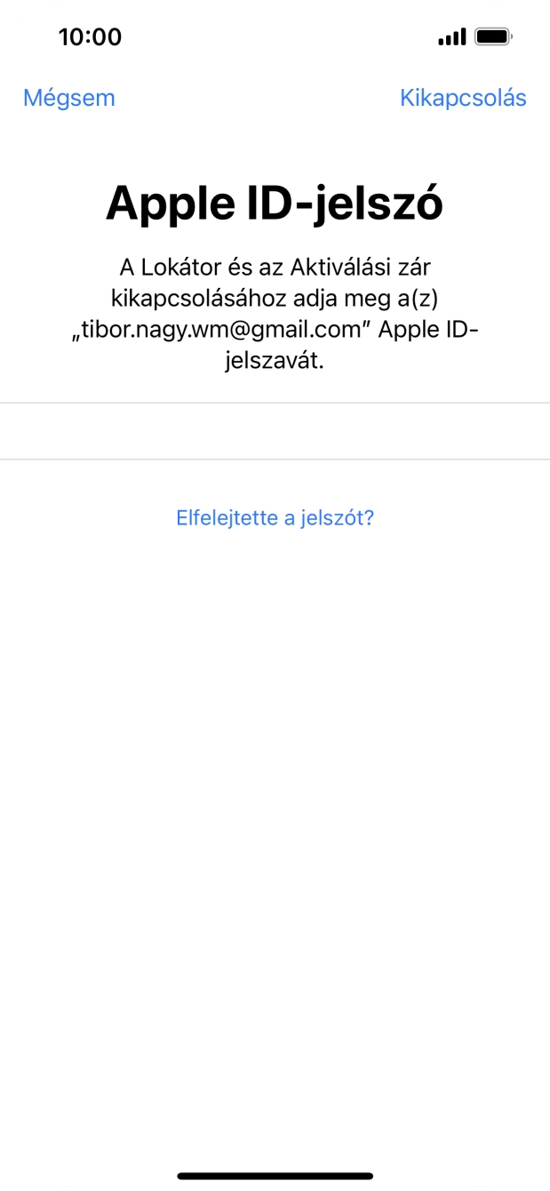 Válaszd a Kikapcsolás lehetőséget.