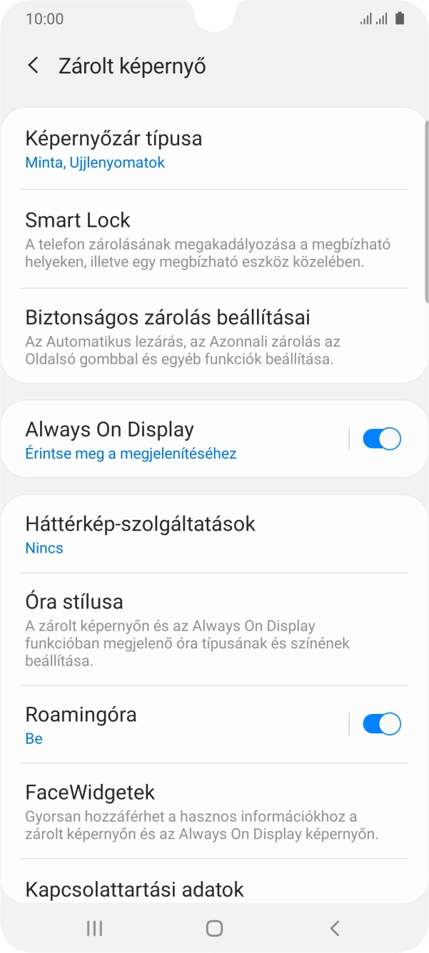 Válaszd a Képernyőzár típusa lehetőséget, és írd be az extra képernyőzárkódot, amit korábban már beállítottál.