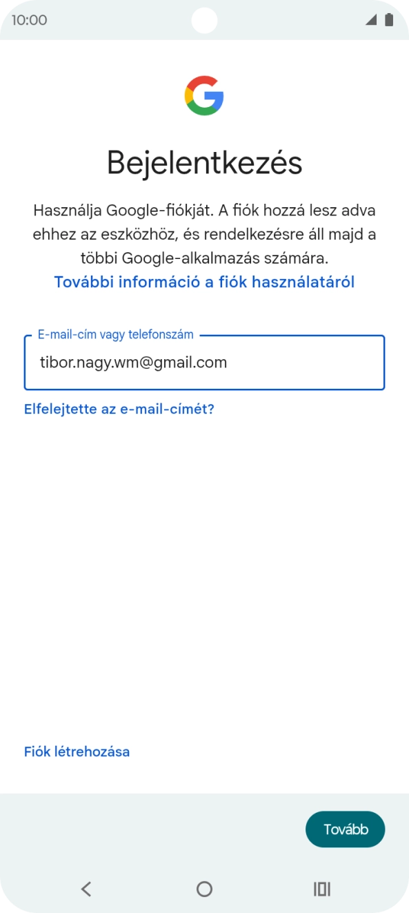 Válaszd a Tovább lehetőséget.