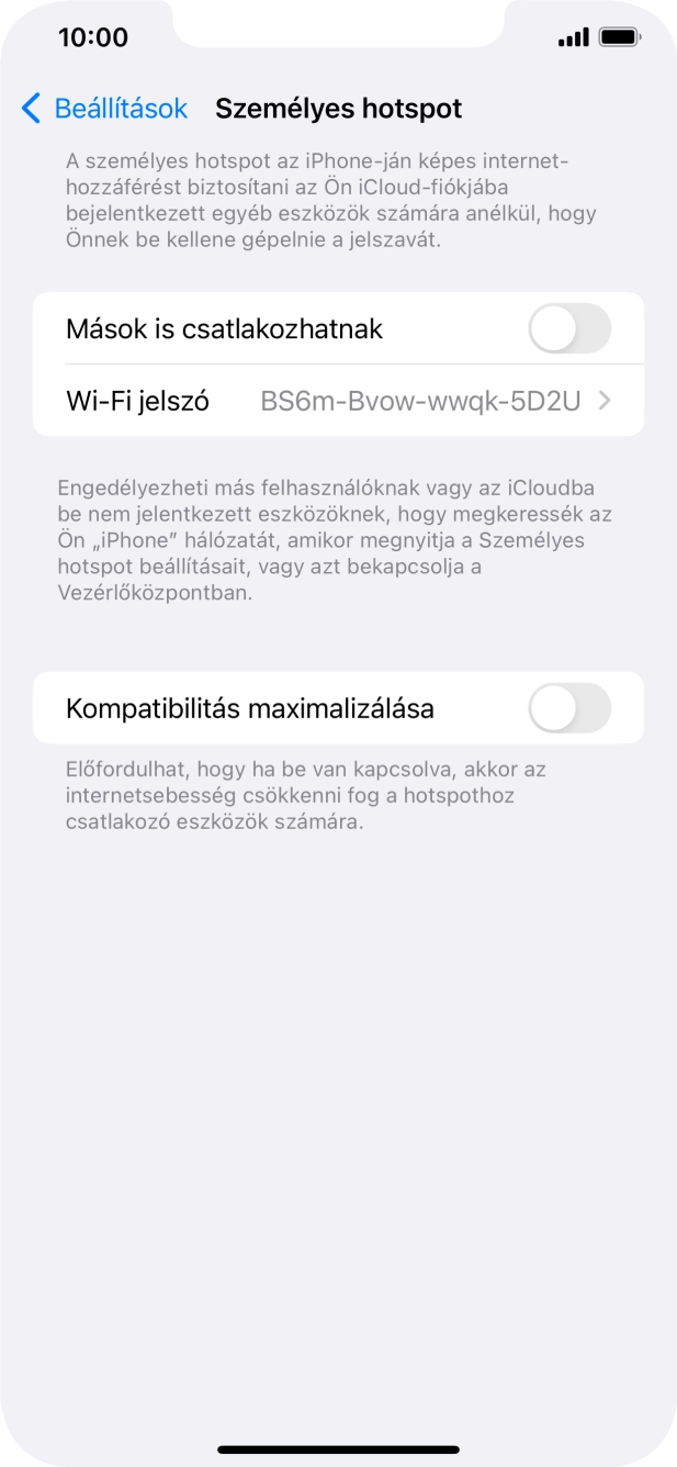 Kattints a Wi-Fi jelszó mezőre, és írd be a kívánt jelszót.