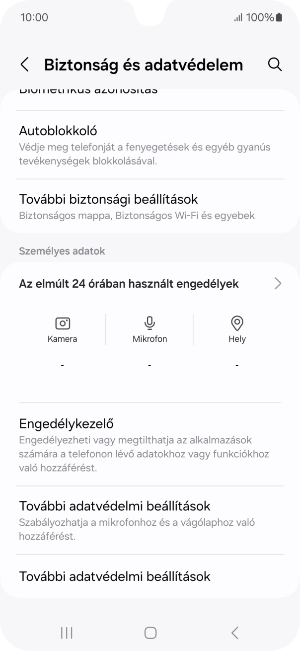 Válaszd a További biztonsági beállítások lehetőséget.