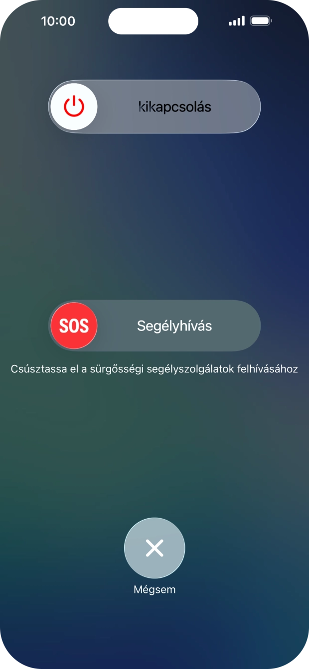 Kattints a kikapcsolás ikonra, és húzd az ikont jobbra.