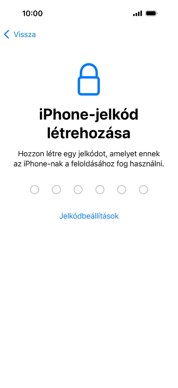 Válaszd a Jelkódbeállítások lehetőséget. Válaszd a Jelkódbeállítások lehetőséget.