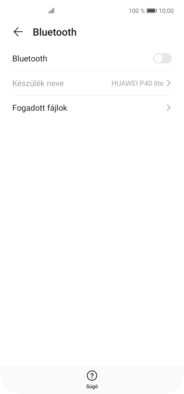 Kattints a „Bluetooth” melletti csúszkára a funkció bekapcsolásához. Kattints a „Bluetooth” melletti csúszkára a funkció bekapcsolásához.