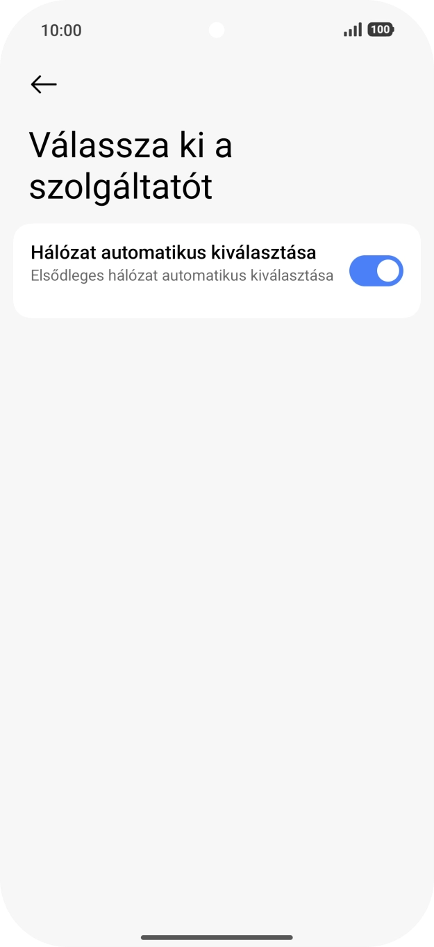 Kattints a „Hálózat automatikus kiválasztása” melletti csúszkára a funkció kikapcsolásához. Kattints a „Hálózat automatikus kiválasztása” melletti csúszkára a funkció kikapcsolásához.