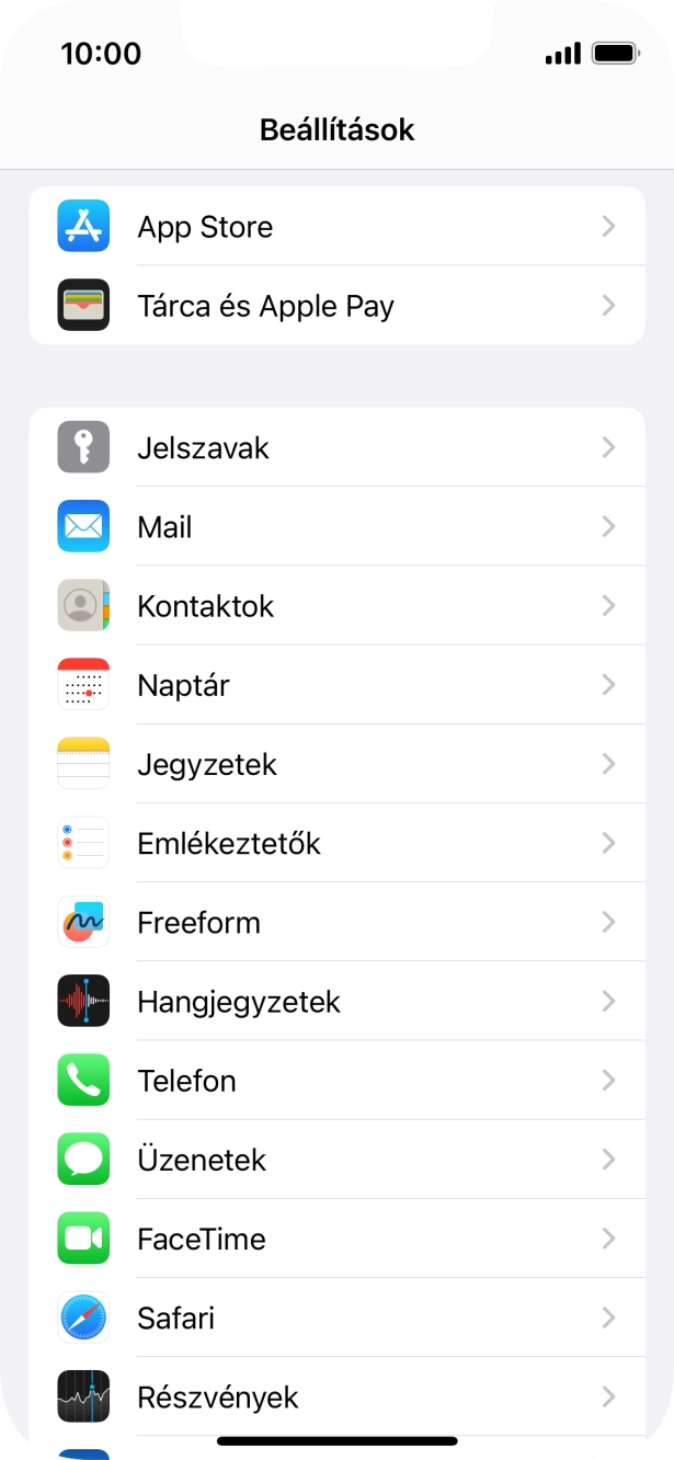 Válaszd az Üzenetek lehetőséget.