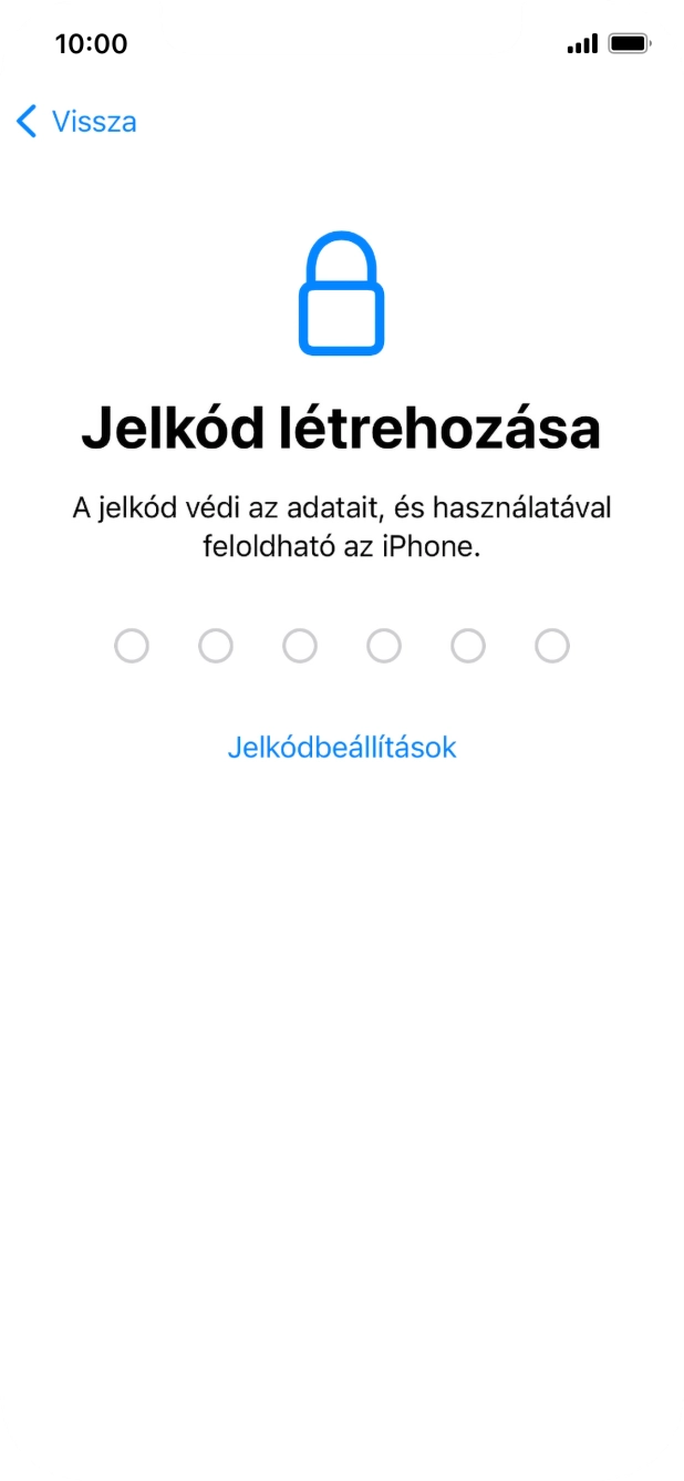 Válaszd a Jelkódbeállítások lehetőséget.