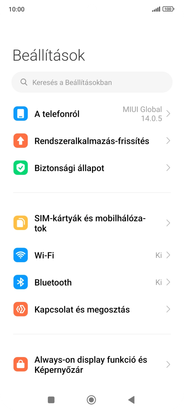 Válaszd a SIM-kártyák és mobilhálózatok lehetőséget. Válaszd a SIM-kártyák és mobilhálózatok lehetőséget.