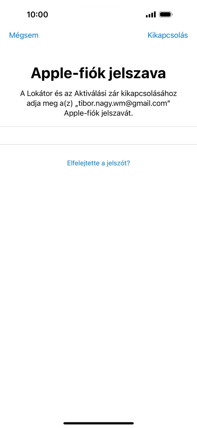 Írd be az Apple ID-dhoz tartózó jelszót, és válaszd a Kikapcsolás lehetőséget. Várj egy kicsit, amíg a telefon visszaállítja a gyári beállításokat. A telefon konfigurálásához és ahhoz, hogy üzemkész állapotba hozd, kövesd a képernyőn megjelenő utasításokat.
