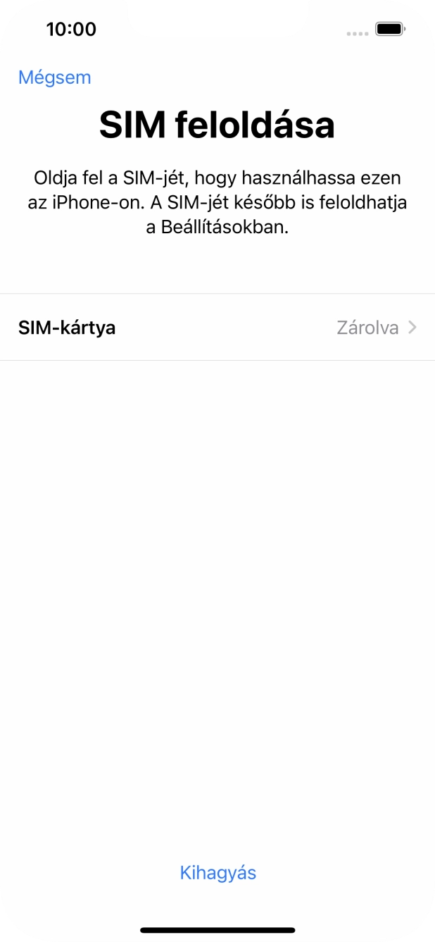 Válaszd a SIM-kártya lehetőséget.