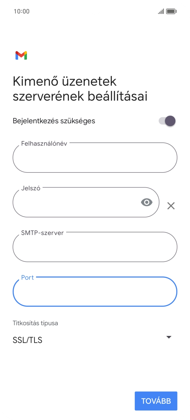 Válaszd a TOVÁBB lehetőséget.
