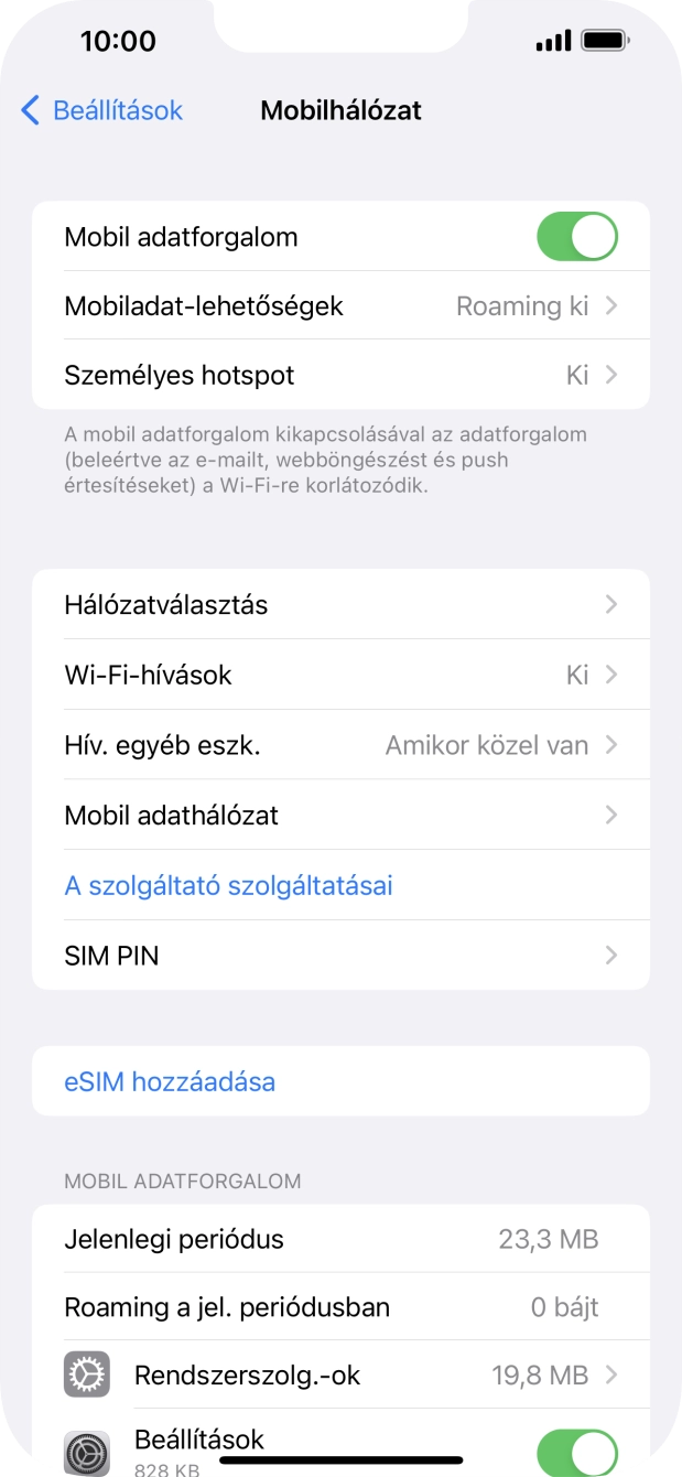 Válaszd a Hálózatválasztás lehetőséget. Válaszd a Hálózatválasztás lehetőséget.