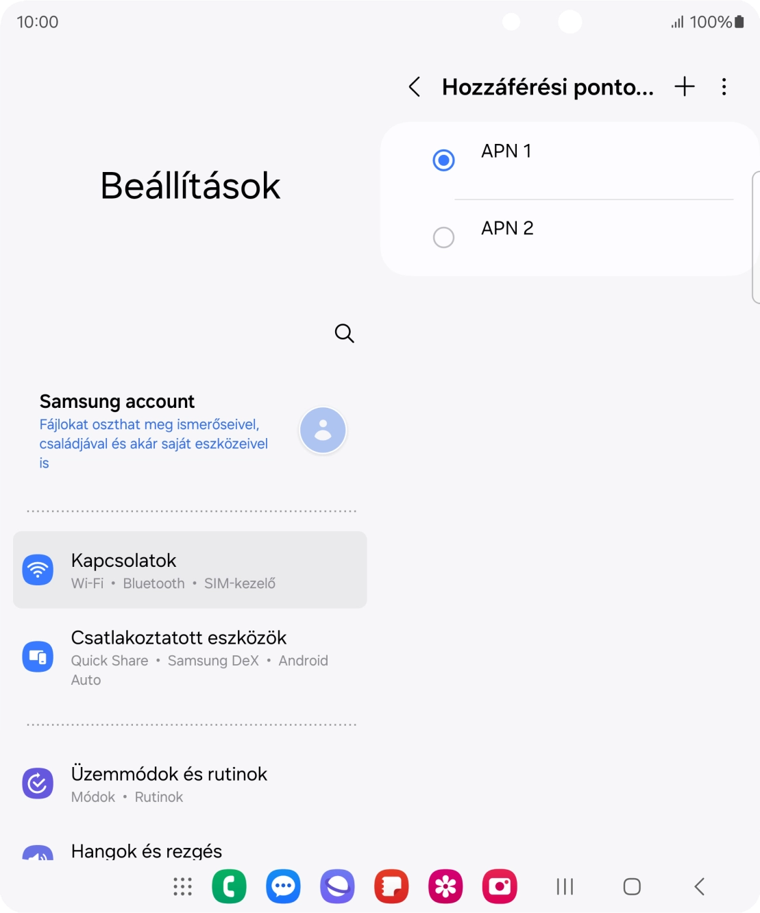 Kattints a kívánt adatkapcsolat melletti mezőre, hogy aktiváld azt.