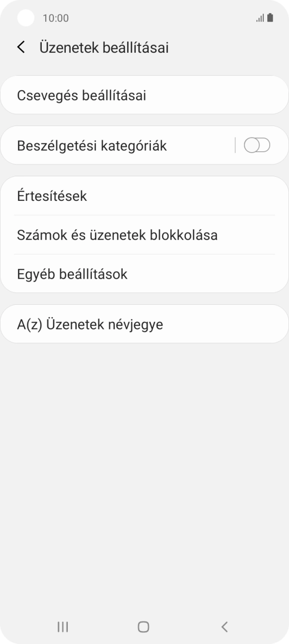 Válaszd az Egyéb beállítások lehetőséget. Válaszd az Egyéb beállítások lehetőséget.