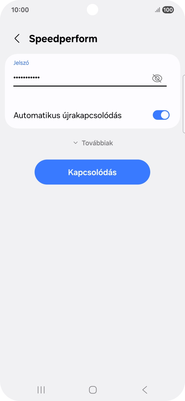 Írd be a Wi-Fi hálózatodhoz tartózó jelszót, és válaszd a Kapcsolódás lehetőséget. Írd be a Wi-Fi hálózatodhoz tartózó jelszót, és válaszd a Kapcsolódás lehetőséget.