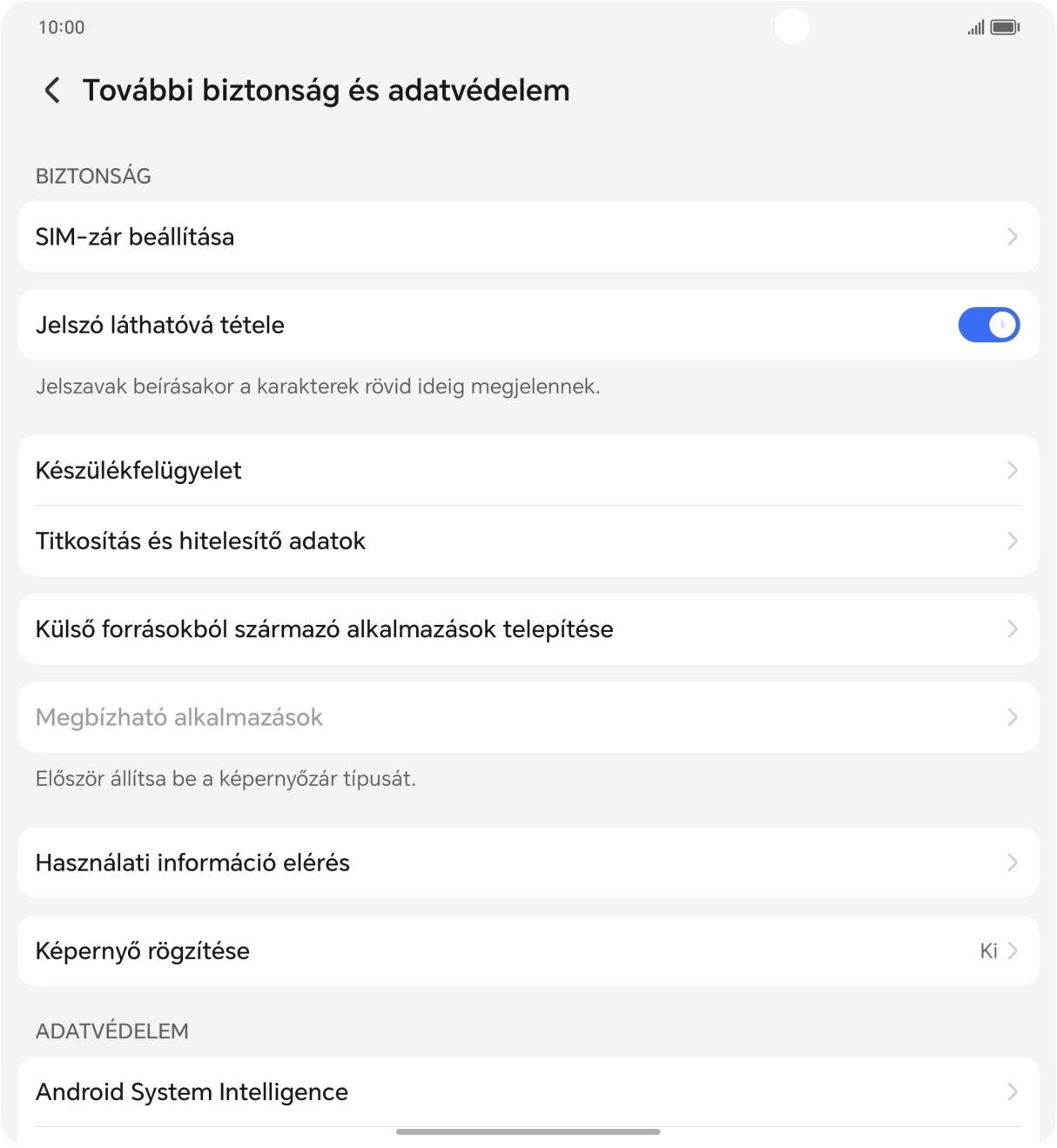 Válaszd a SIM-zár beállítása lehetőséget.