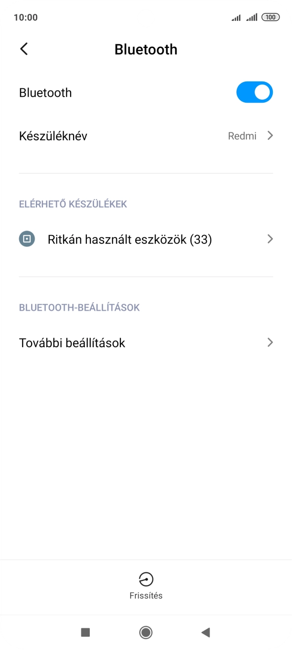 Válaszd a Ritkán használt eszközök lehetőséget.