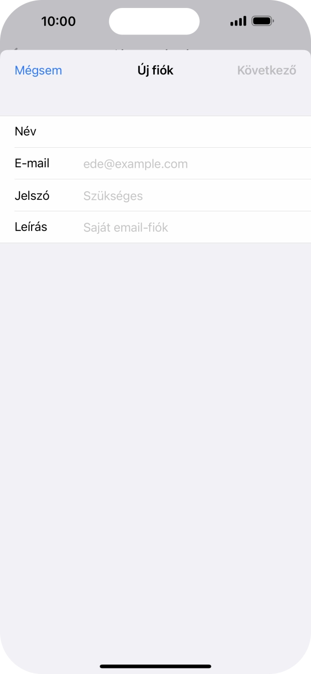 Kattints az E-mail mezőre, és írd be az e-mail címedet.