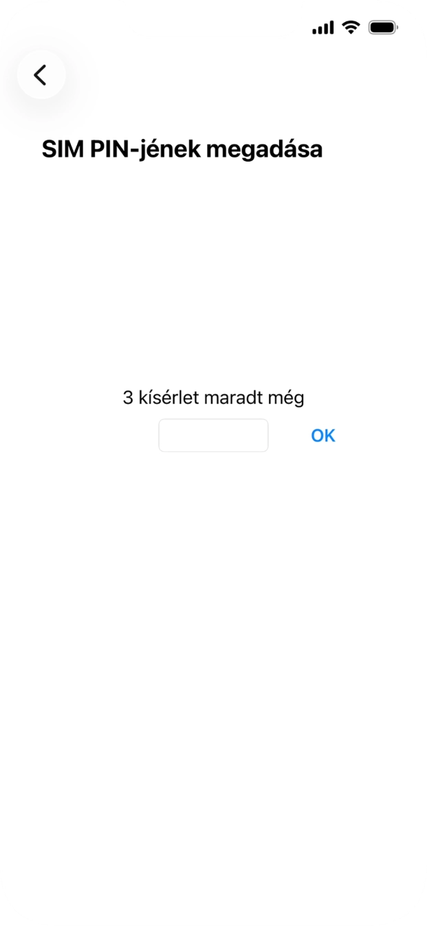 Amennyiben a SIM-kártyád zárolva van, írd be a PIN-kódodat, és válaszd az OK lehetőséget.