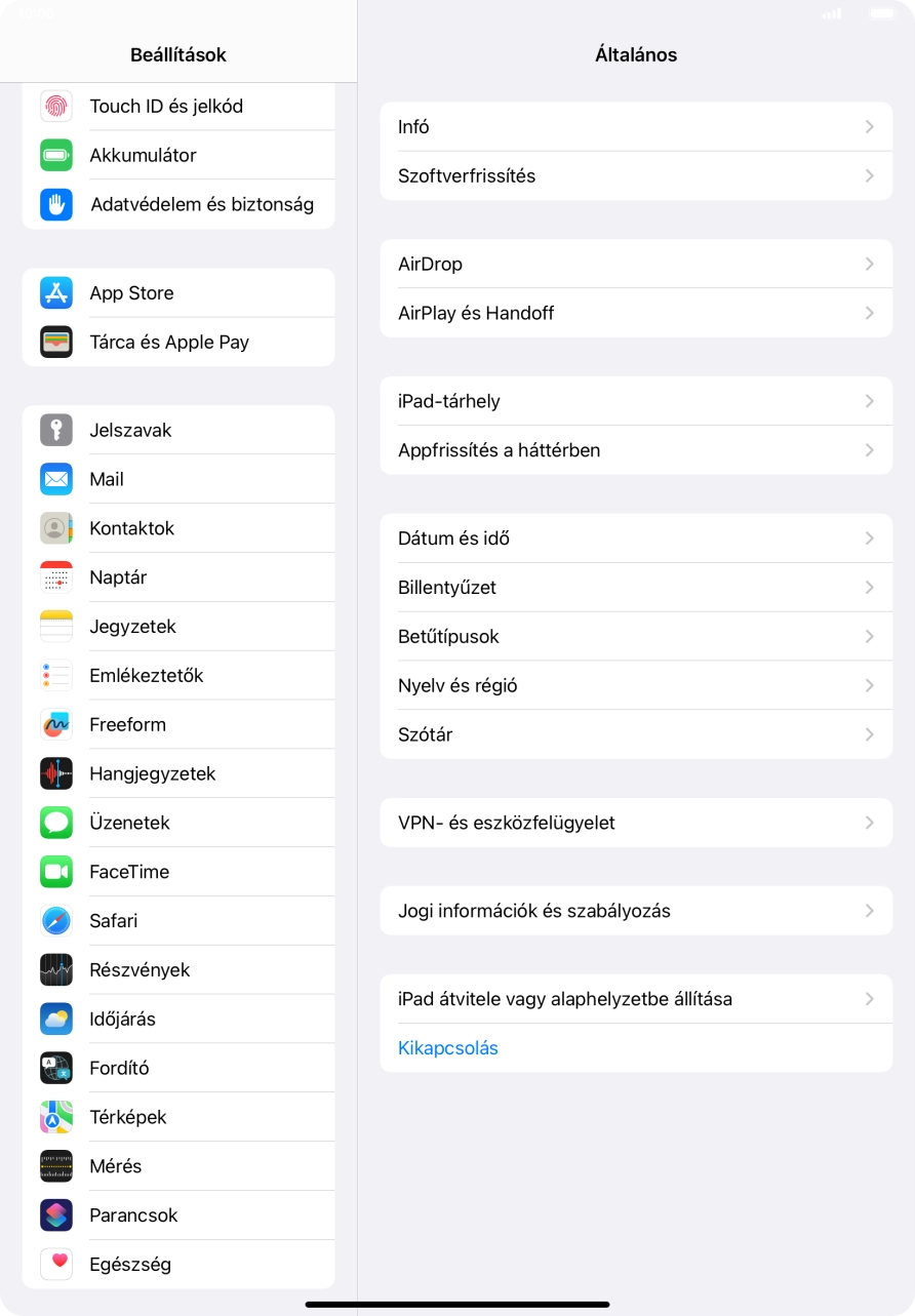 Válaszd a Touch ID és jelkód lehetőséget.