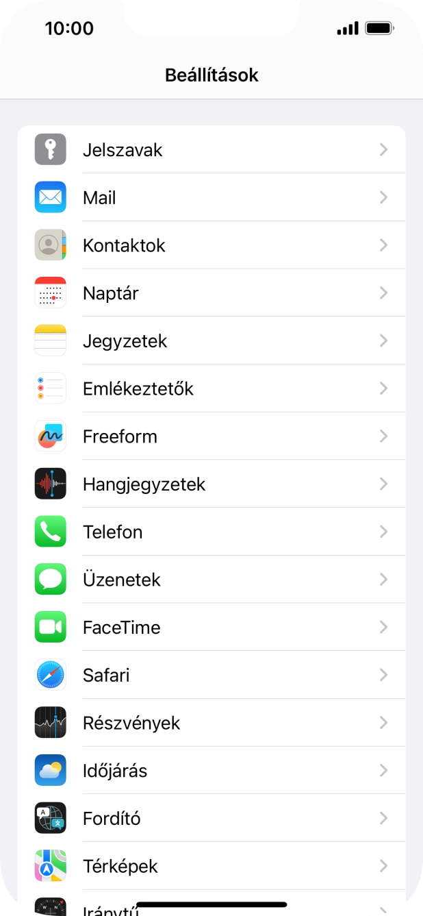 Válaszd az Üzenetek lehetőséget.