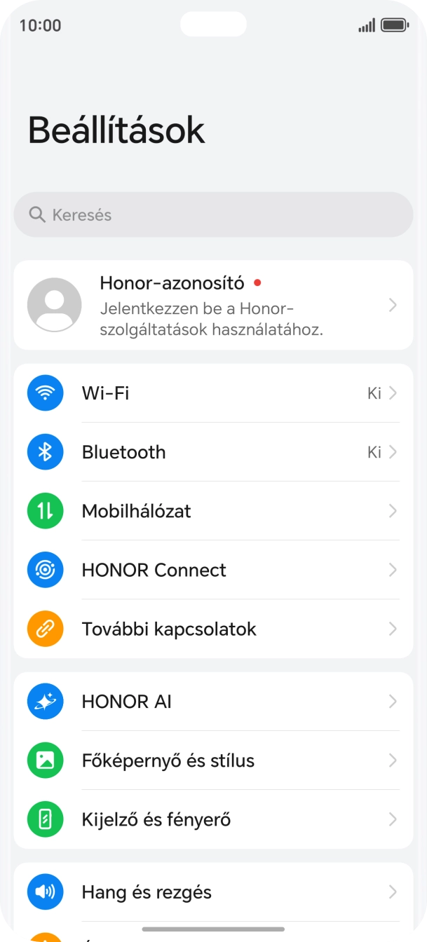Válaszd a Mobilhálózat lehetőséget. Válaszd a Mobilhálózat lehetőséget.