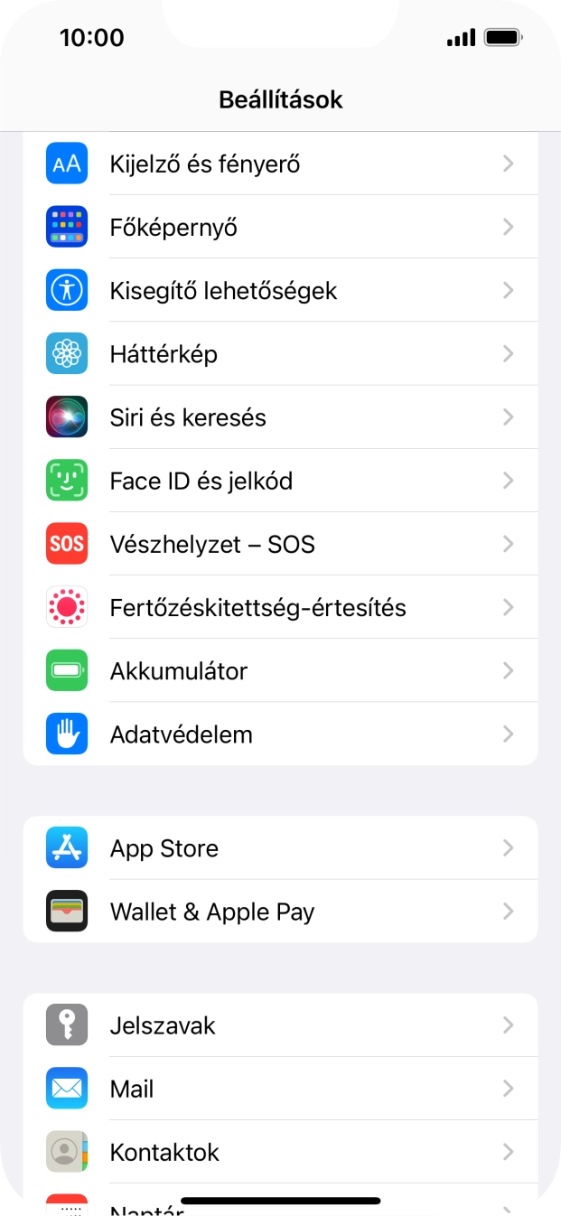 Válaszd a Mail lehetőséget.