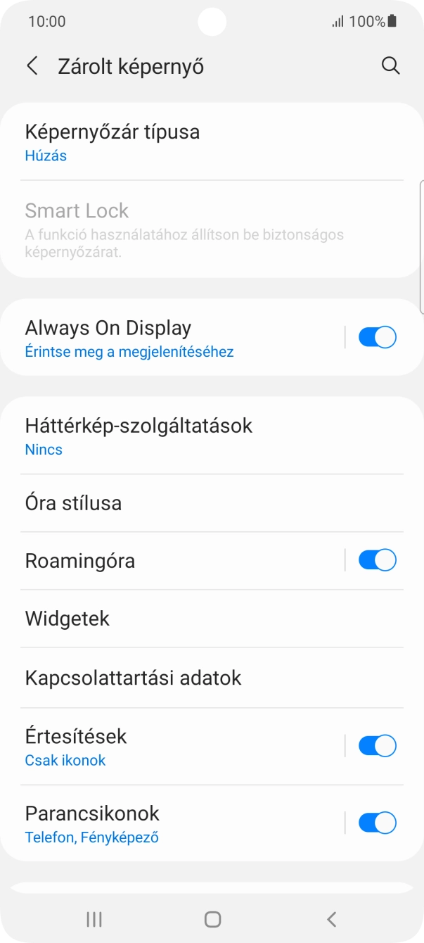Válaszd a Képernyőzár típusa lehetőséget. Válaszd a Képernyőzár típusa lehetőséget.