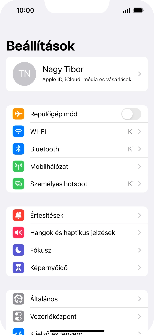 Válaszd a Wi-Fi lehetőséget.