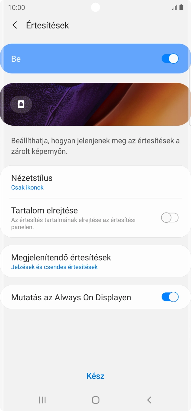 Kattints a kívánt beállítások melletti csúszkákra a funkciók be- vagy kikapcsolásához.
