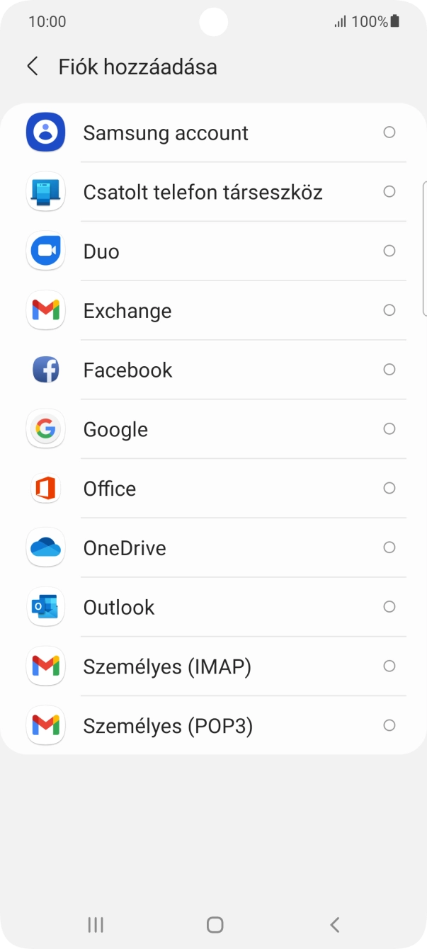 Válaszd a Google lehetőséget.