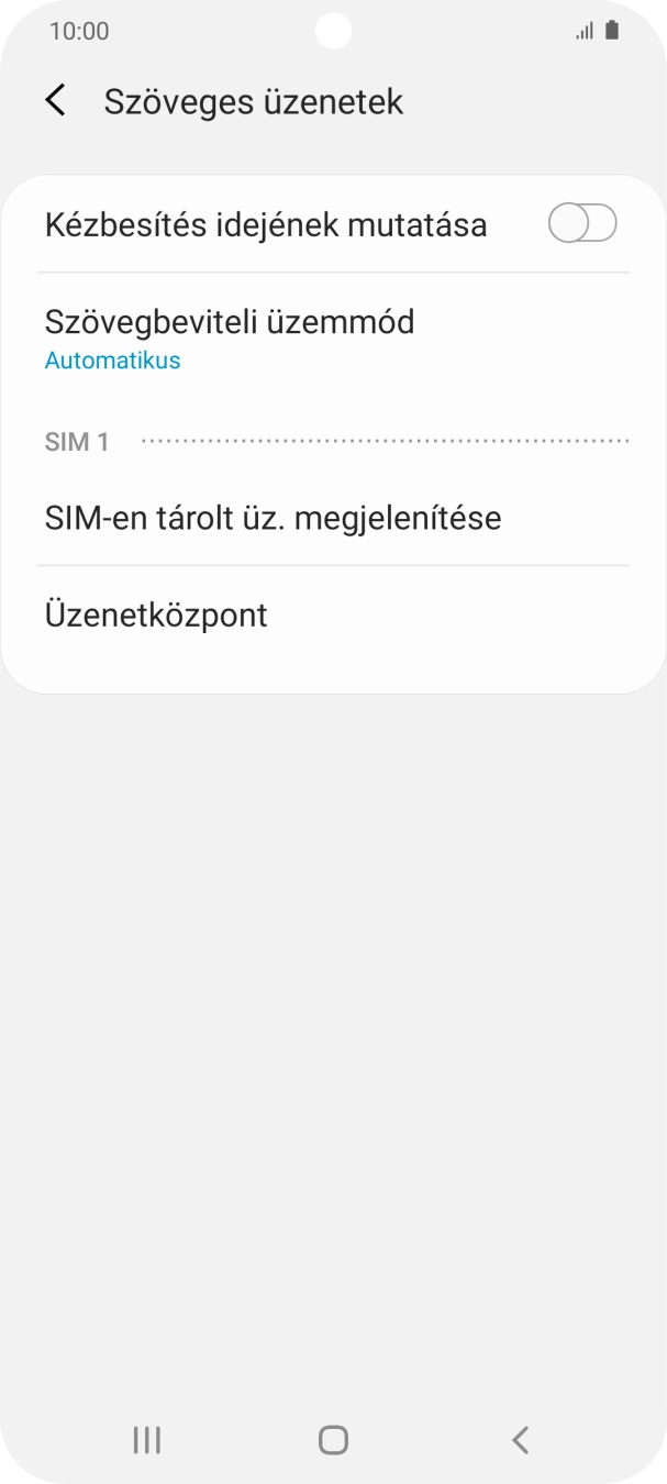 Válaszd az Üzenetközpont lehetőséget.