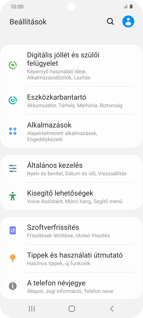 Válaszd az Általános kezelés lehetőséget.
