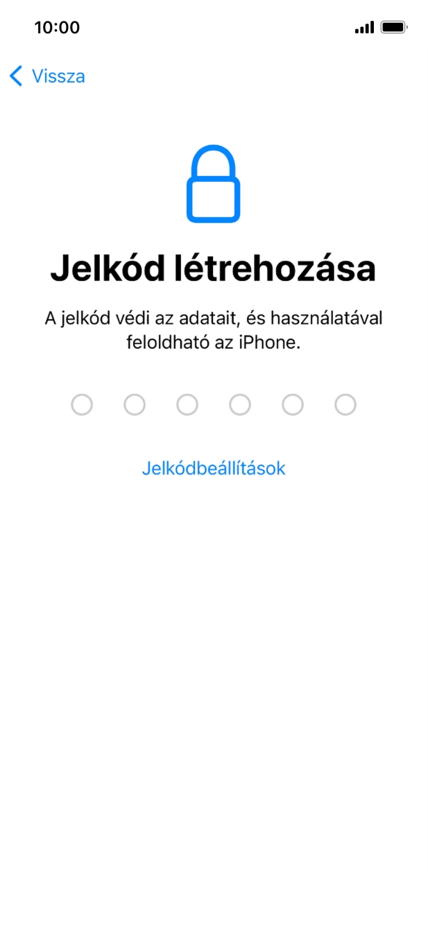 Válaszd a Jelkódbeállítások lehetőséget. Válaszd a Jelkódbeállítások lehetőséget.