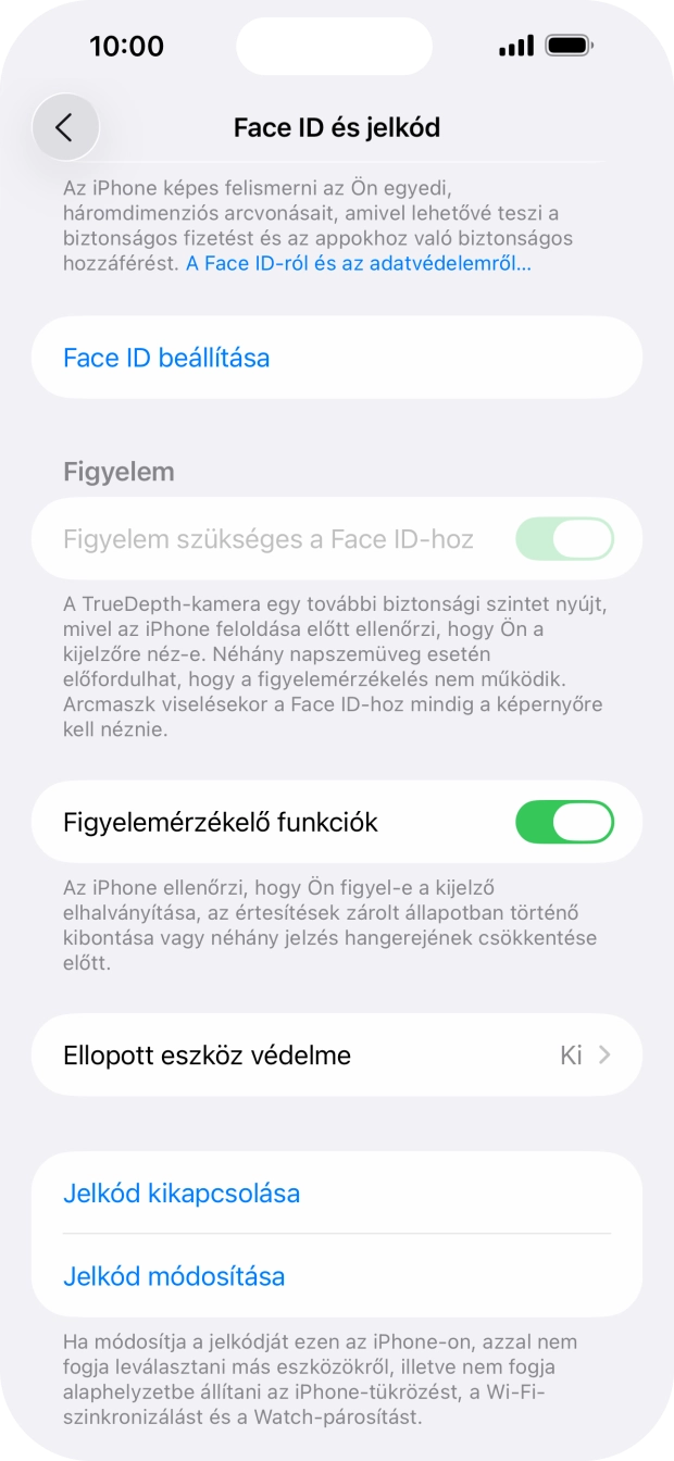 Válaszd a Jelkód kikapcsolása lehetőséget, és írd be a képernyőzárkódot.