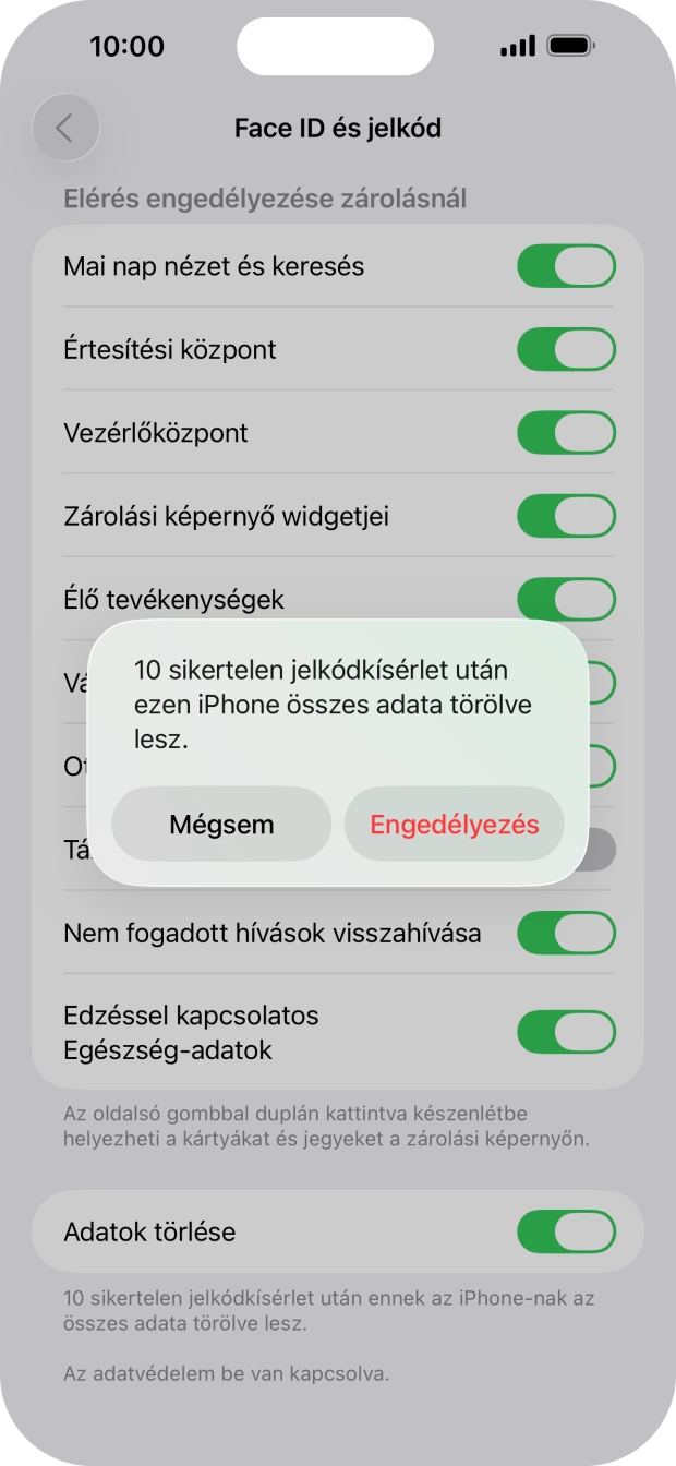 Ha bekapcsolod a funkciót, válaszd az Engedélyezés lehetőséget.