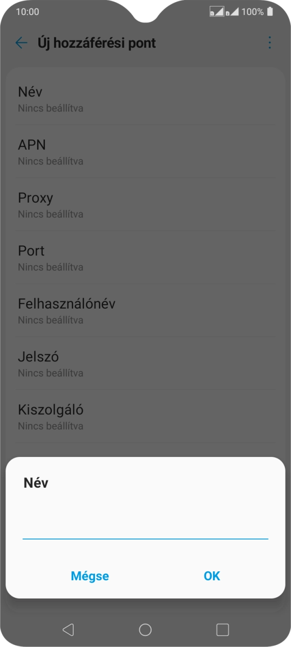 Írd be azt, hogy One Internet, és válaszd az OK lehetőséget.