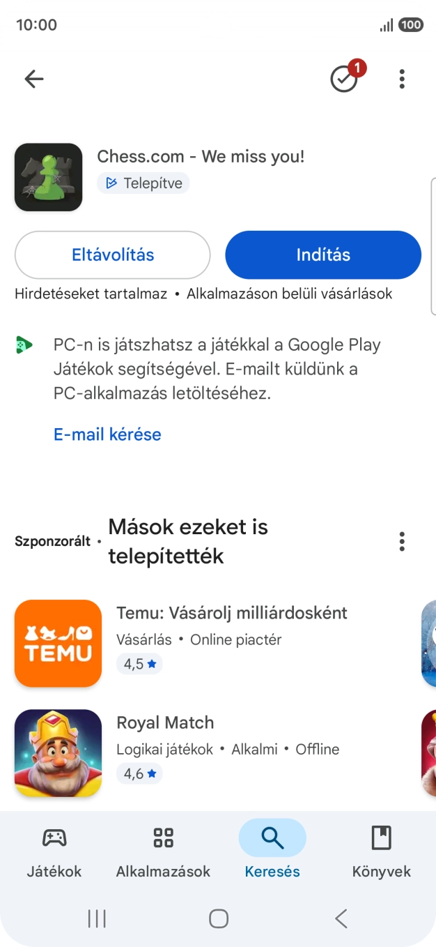 A befejezéshez, és ahhoz, hogy visszatérhess a főképernyőhöz, nyomd meg a főgombot.