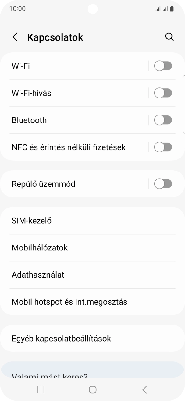 Válaszd a Mobil hotspot és Int.megosztás lehetőséget.
