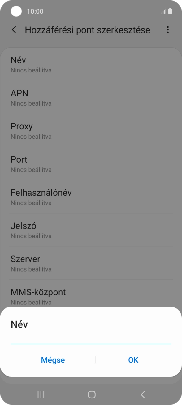 Írd be azt, hogy One MMS, és válaszd az OK lehetőséget.