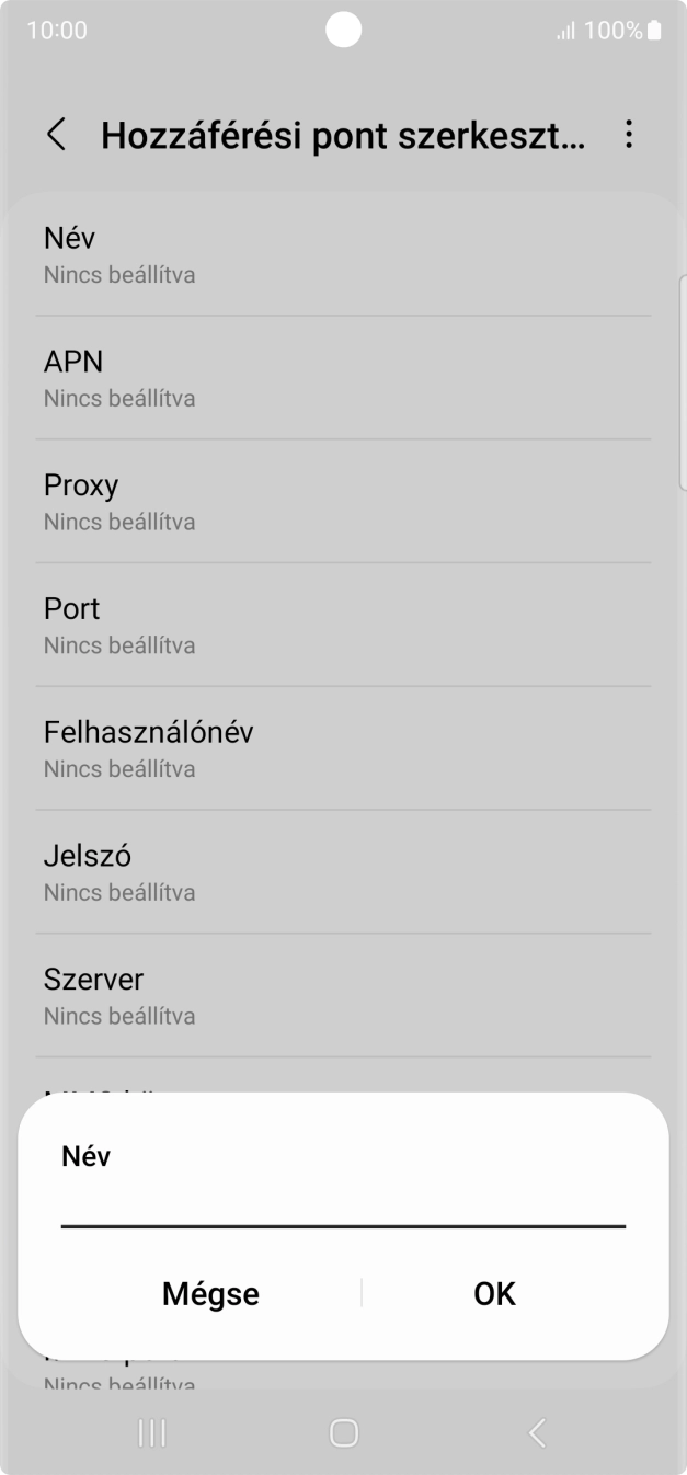 Írd be azt, hogy One Internet, és válaszd az OK lehetőséget.