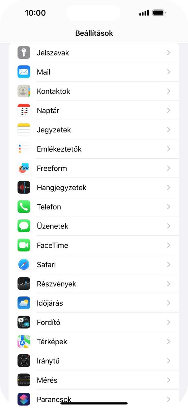 Válaszd az Üzenetek lehetőséget.