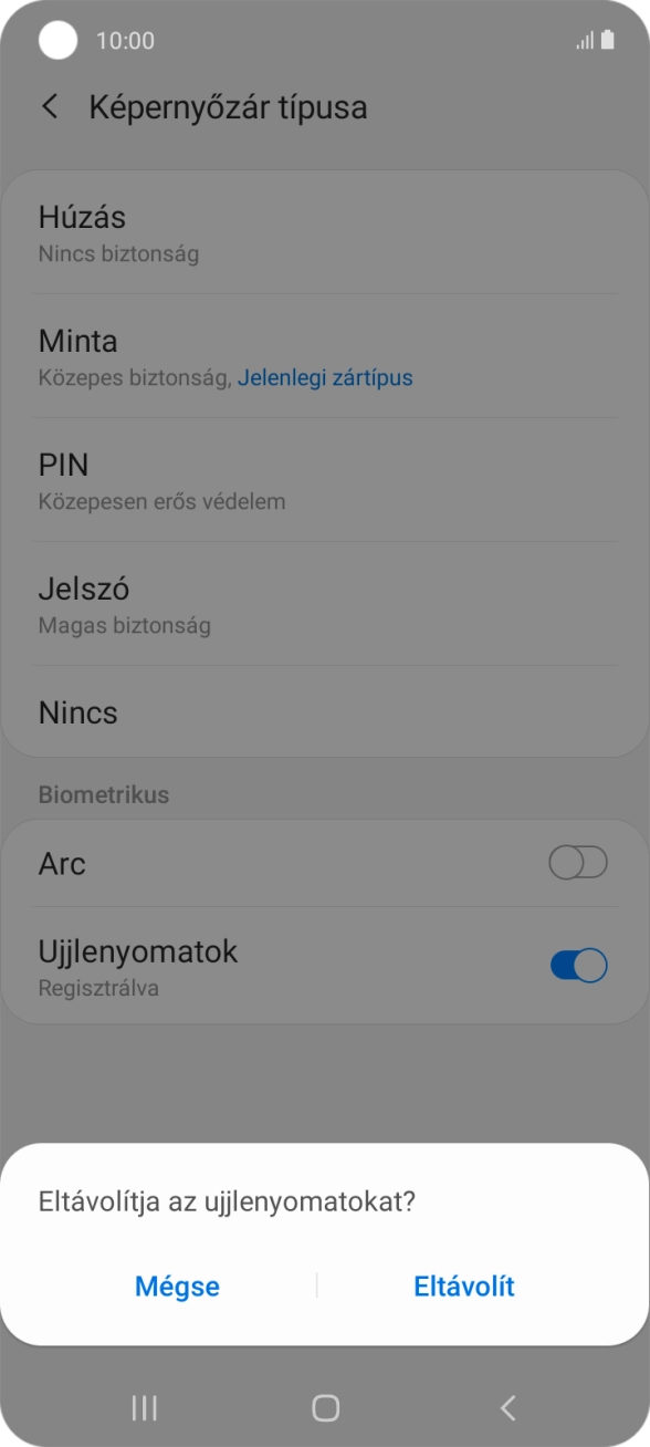 Válaszd az Eltávolít lehetőséget.