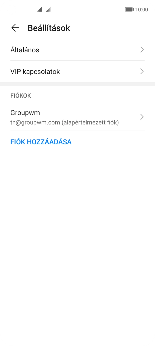 Kattints a kívánt e-mail-fiókra. Kattints a kívánt e-mail-fiókra.