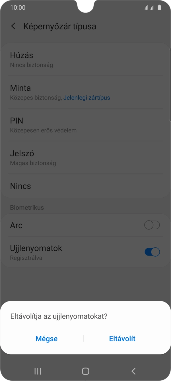 Válaszd az Eltávolít lehetőséget.