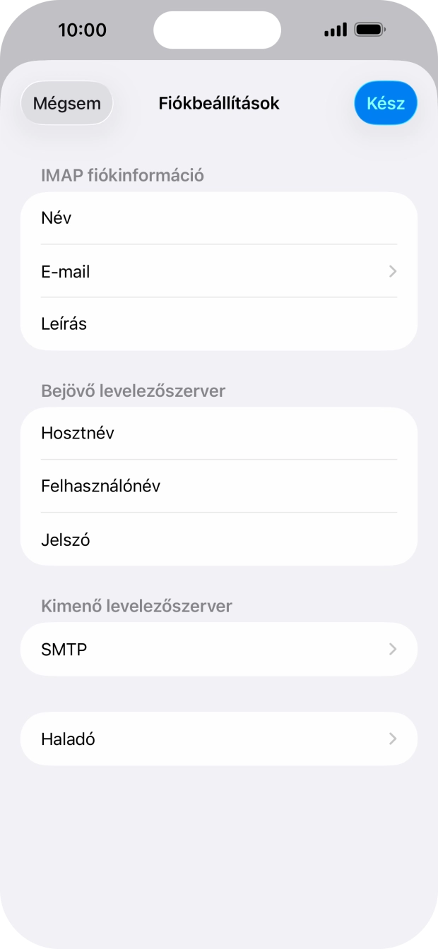 Válaszd az SMTP lehetőséget.